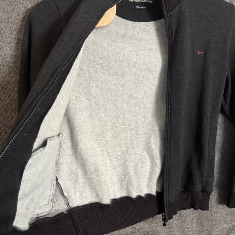Harmont & Blaine Mens Full Zip Sweatshirt Gray Fleece Mock Neck XL F0KO09021211 - Picture 5 of 10